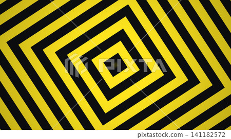 Yellow and black concentric square pattern design Yellow and black concentric square pattern design 141182572