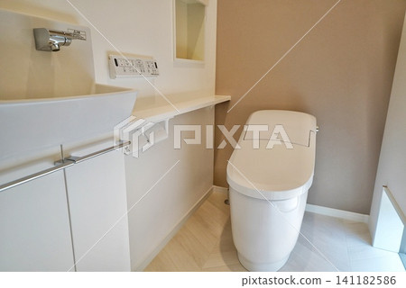 Bright and clean new house toilet Bright and clean new house toilet 141182586