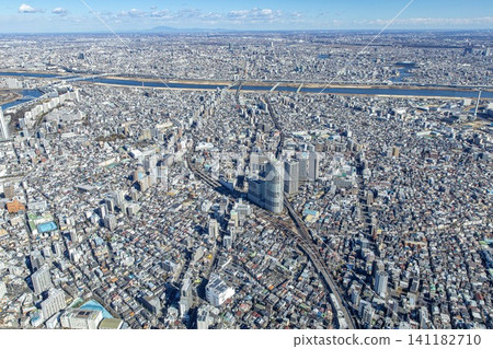 View from Tokyo Skytree in Tokyo (towards the Arakawa River and Mount Tsukuba) View from Tokyo Skytree in Tokyo (towards the Arakawa River and Mount Tsukuba) 141182710