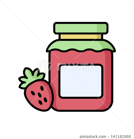 jam jar icon vector design template in white background jam jar icon vector design template in white background 141182888