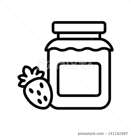 jam jar icon vector design template in white background jam jar icon vector design template in white background 141182897
