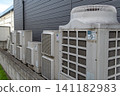 Outdoor unit, air conditioner, scorching hot day, midsummer day, tropical night, extreme heat, midsummer, hot, weather, temperature 141182983