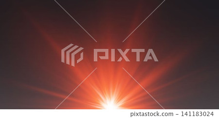 Abstract light rays bursting from below, creating a warm, vibrant orange red glow Abstract light rays bursting from below, creating a warm, vibrant orange red glow 141183024