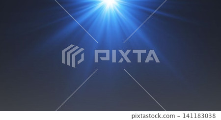 Bright blue light beams radiating from top center creating an ethereal glow Bright blue light beams radiating from top center creating an ethereal glow 141183038
