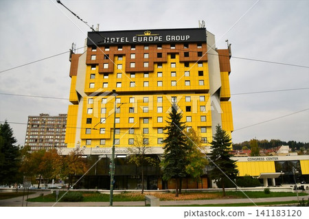 Sniper Street, former Holiday Inn, Sarajevo, Bosnia and Herzegovina 141183120