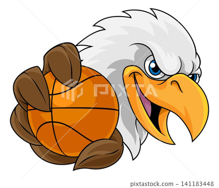 Bald Eagle Falcon Hawk Basketball Sport Mascot Bald Eagle Falcon Hawk Basketball Sport Mascot 141183448