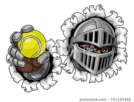 Medieval Knight Tennis Ball Sports Team Mascot Medieval Knight Tennis Ball Sports Team Mascot 141183468