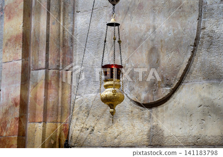 Candle in the Church. Lamp in the Temple. Religious object. Candle in the Church. Lamp in the Temple. Religious object. 141183798