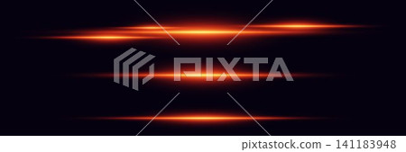 Illuminating horizontal neon energy beams creating dynamic speed line visual effects Illuminating horizontal neon energy beams creating dynamic speed line visual effects 141183948