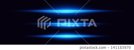 Blue glowing light streaks creating a dynamic abstract background on black Blue glowing light streaks creating a dynamic abstract background on black 141183970