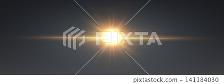 Bright light source emitting glow with starburst rays against a dark background 141184030