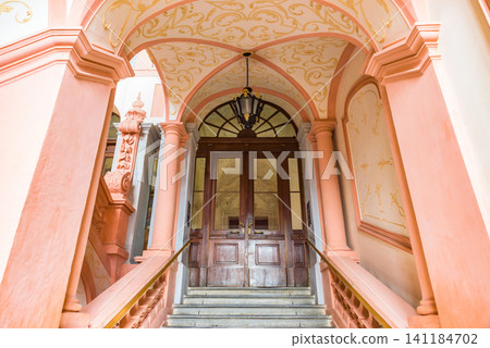 The magnificent Baroque Imperial Staircase inside Melk Abbey, a registered site of the Wachau Valley Cultural Landscape, a UNESCO World Heritage Site. The magnificent Baroque Imperial Staircase inside Melk Abbey, a registered site of the Wachau Valley Cultural Landscape, a UNESCO World Heritage Site. 141184702