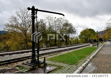 Serbia, Mokra Gora, Mokra Gora Station, Sargan Eight Heritage Railway, Mokra Gora Station, water dispenser Serbia, Mokra Gora, Mokra Gora Station, Sargan Eight Heritage Railway, Mokra Gora Station, water dispenser 141184773