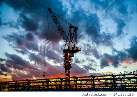 High-rise building construction site 141185126