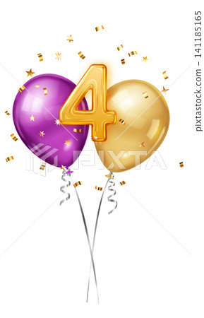 Celebration four balloon number. Celebration four balloon number. 141185165
