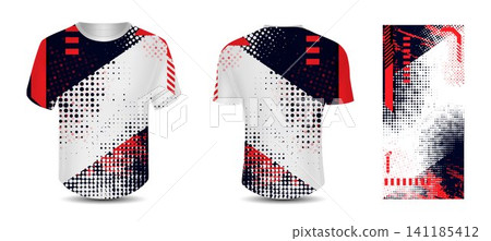 Abstract sport jersey design with grunge texture Abstract sport jersey design with grunge texture 141185412