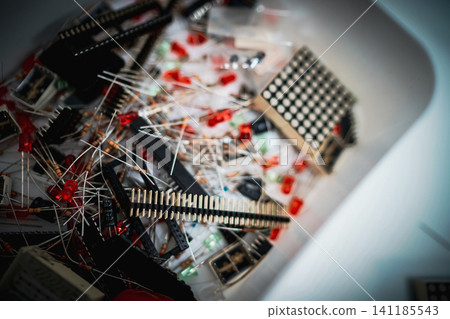 Electronic components inside the box Electronic components inside the box 141185543