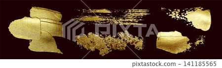 Gold brush strokes, japanese golden foil pattern Gold brush strokes, japanese golden foil pattern 141185565