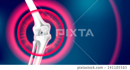 Realistic human knee anatomy with pain effect Realistic human knee anatomy with pain effect 141185583