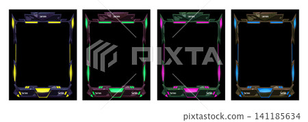 Hud frames set for tech game ui design Hud frames set for tech game ui design 141185634