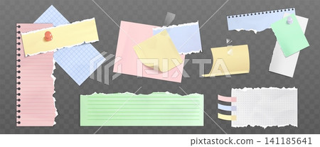 Retro paper notebook elements with adhesive tape Retro paper notebook elements with adhesive tape 141185641