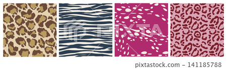 Realistic set of seamless animal patterns Realistic set of seamless animal patterns 141185788