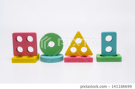 variety of brightly colored geometric shapes, such as circles, triangles, and squares, engaging way. toys help children develop their cognitive skills and creativity. set of colorful geometric shapes variety of brightly colored geometric shapes, such as circles, triangles, and squares, engaging way. toys help children develop their cognitive skills and creativity. set of colorful geometric shapes 141186699