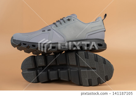 Pair of sport gray waterproof shoes Pair of sport gray waterproof shoes 141187105