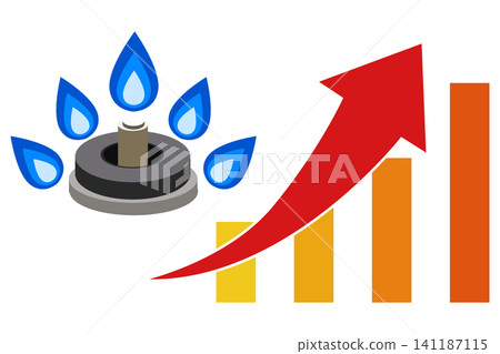 天然氣價格上漲和能源價格飆升(向量圖) 天然氣價格上漲和能源價格飆升(向量圖) 141187115