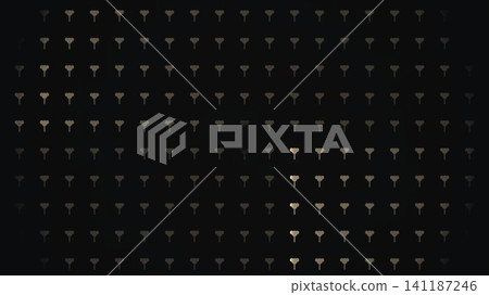 Keys arranged in a grid pattern on a dark surface 141187246