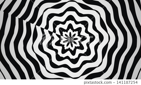 Black and white spiral pattern design in stripes Black and white spiral pattern design in stripes 141187254