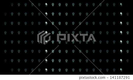 Repeated patterns of skulls on a dark background Repeated patterns of skulls on a dark background 141187291