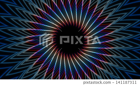 Circular pattern with blue and red lines Circular pattern with blue and red lines 141187311