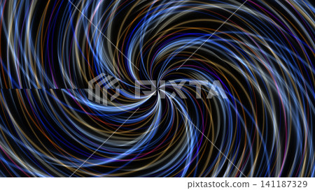 Swirling pattern of blue and white lines on black Swirling pattern of blue and white lines on black 141187329