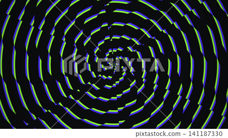 Spiraling lines in contrasting colors on black Spiraling lines in contrasting colors on black 141187330