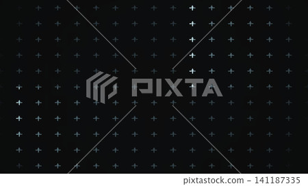 Grid of white crosses on a black background Grid of white crosses on a black background 141187335