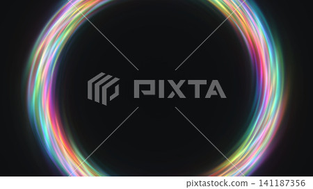 Circular light pattern in dark background space Circular light pattern in dark background space 141187356