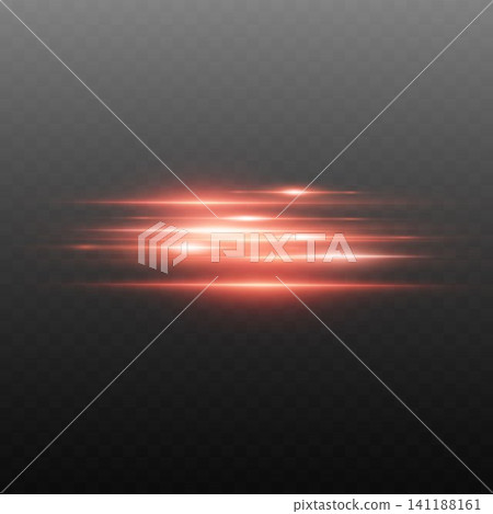 Abstract red glowing light trails creating a dynamic horizontal motion effect on transparency Abstract red glowing light trails creating a dynamic horizontal motion effect on transparency 141188161