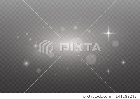 Glowing particles creating sparkling light effect on transparent background Glowing particles creating sparkling light effect on transparent background 141188282