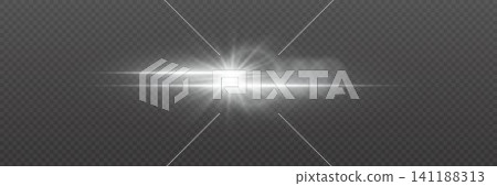 Bright shining light source generating starburst and glowing streak illumination 141188313