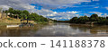 Panoramic view of the Magdalena River as it passes through Girardot Cundinamarca and Flandes Tolima, taken from the Port of Los Guamos in Girardot. 141188378