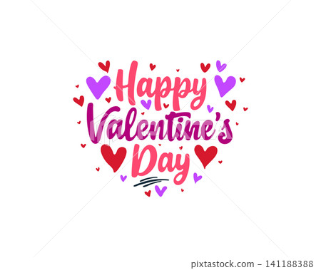 Happy Valentine's day typography text vector illustration. Happy Valentine's day typography text vector illustration. 141188388