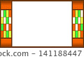 像素藝術大正浪漫相框橙色 141188447