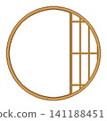 像素藝術橫向圓形障子屏風框 141188451
