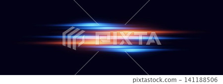 Glowing blue and orange streaks illuminating a dark background, representing energy and data flow Glowing blue and orange streaks illuminating a dark background, representing energy and data flow 141188506