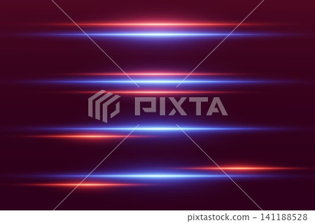 Abstract parallel red and blue glowing light streaks on dark background generating energy effect Abstract parallel red and blue glowing light streaks on dark background generating energy effect 141188528
