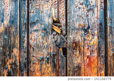 wooden plank background with peeling varnish wooden plank background with peeling varnish 141188774