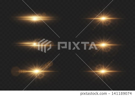 Set of golden light effects with shining particles and bokeh on abstract background Set of golden light effects with shining particles and bokeh on abstract background 141189074