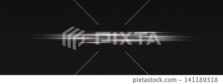White horizontal lines providing dynamic abstract light effect on dark background 141189318