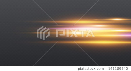 Horizontal glowing lines creating a dynamic light streak motion effect Horizontal glowing lines creating a dynamic light streak motion effect 141189340